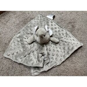 Elegant Baby Gray Elephant Security Blanket Lovey Minky Raised Dots
